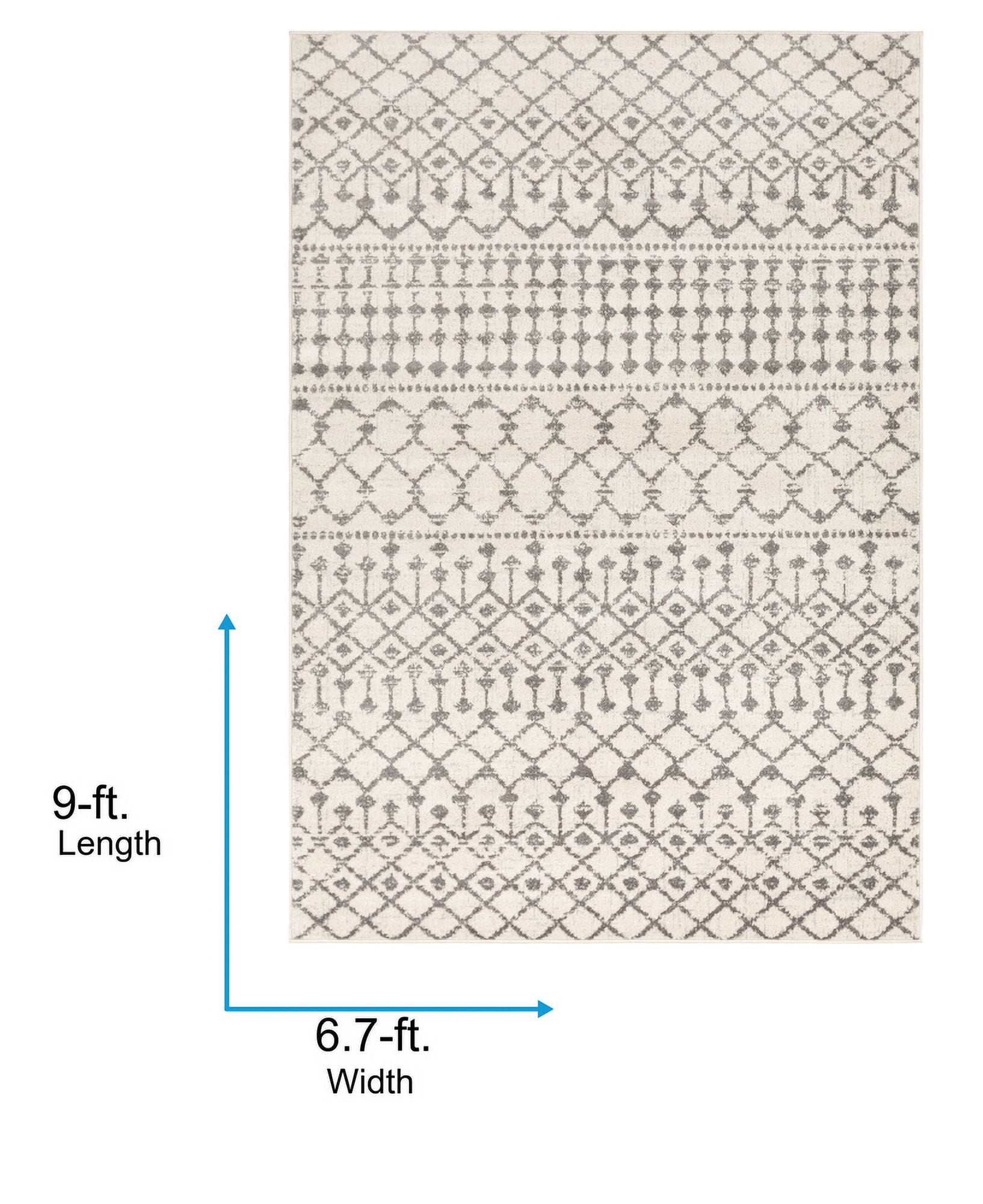 Livabliss Area Rugs for Living Room, 7x9 Chester Global Beige Rug, Bedroom Dining Room Home Decor Stain Resistant Carpet (6'7" x 9')