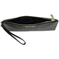 thumbnail image 2 of Michael Kors Women's Jet Set Travel Large Top Zip Pebbled Leather Wristlet Pouch (Black), 2 of 5