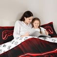 thumbnail image 5 of Castle Fairy Boys Teens Honeycomb Gamer Queen Comforter Set,Stripes Bedding Comforter Set, 5 of 8