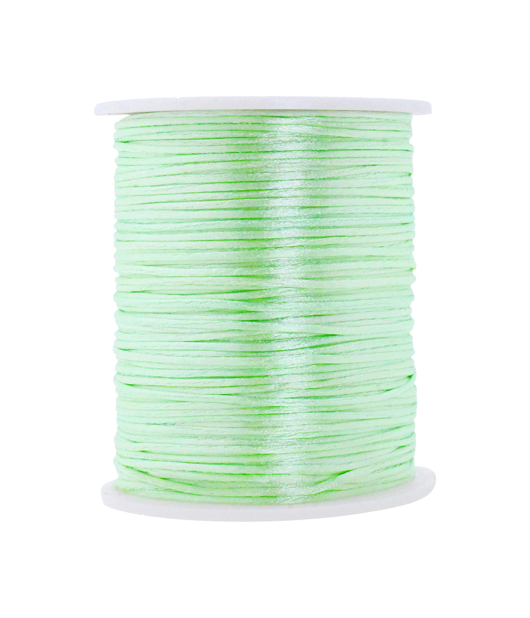 Mandala Crafts 1mm Nylon Satin Cord - 109 Yards Orange Rattail String For Jewelry Making, Bracelets, Mala, Macrame, Crafts