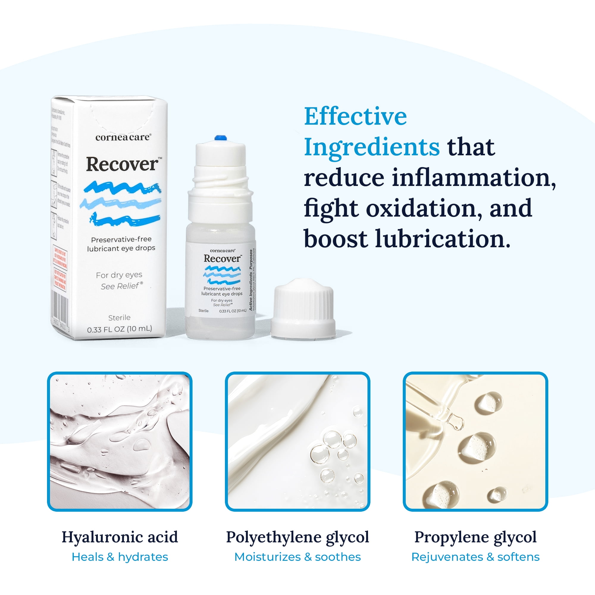 CorneaCare Recover Lubricant Eye Drops 0.33 fl oz