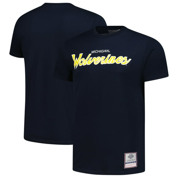 Men's Mitchell & Ness  Navy Michigan Wolverines Elite Script T-Shirt