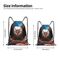 thumbnail image 2 of Wukai Cartoon Bald Eagle USA Drawstring Backpack Bag Sport Gym Sackpack Large Size String Backpack Cinch for Women Men-Medium, 2 of 6