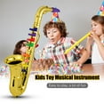 thumbnail image 2 of Amdohai Saxophone Kids Musical Wind Instruments ABS Metallic Gold Saxophone, 2 of 8