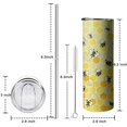 thumbnail image 7 of Bee Tumbler - Honey Bee Gifts for Women Men - Yellow Bee Coffee Cup, Skinny Tumbler- Metal Thermal Insulated Tumblers with Lid and Straw 20 Oz -Bee themed gifts, Bee keepers Gift, 7 of 7