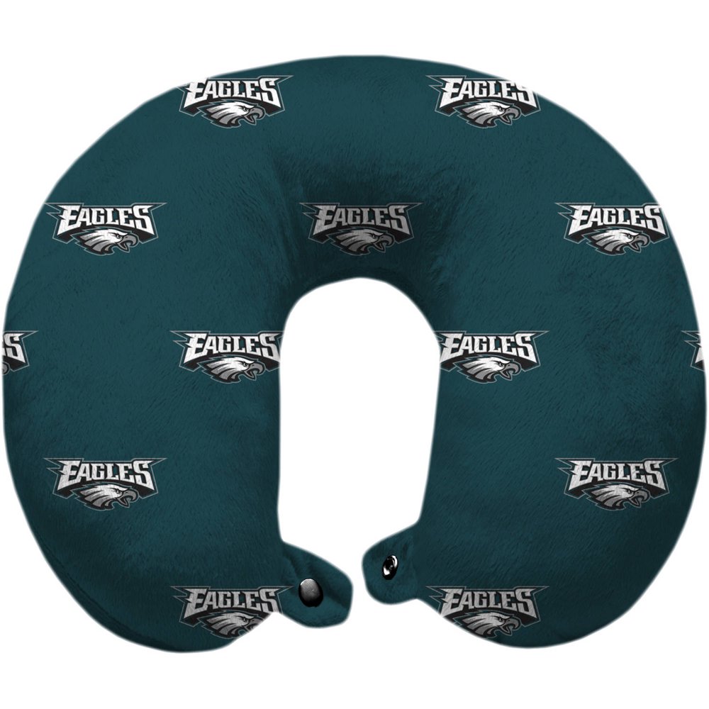 NFL Licensed Polyester Fill Relaxation Uneck Travel Pillow, Philadelphia Eagles