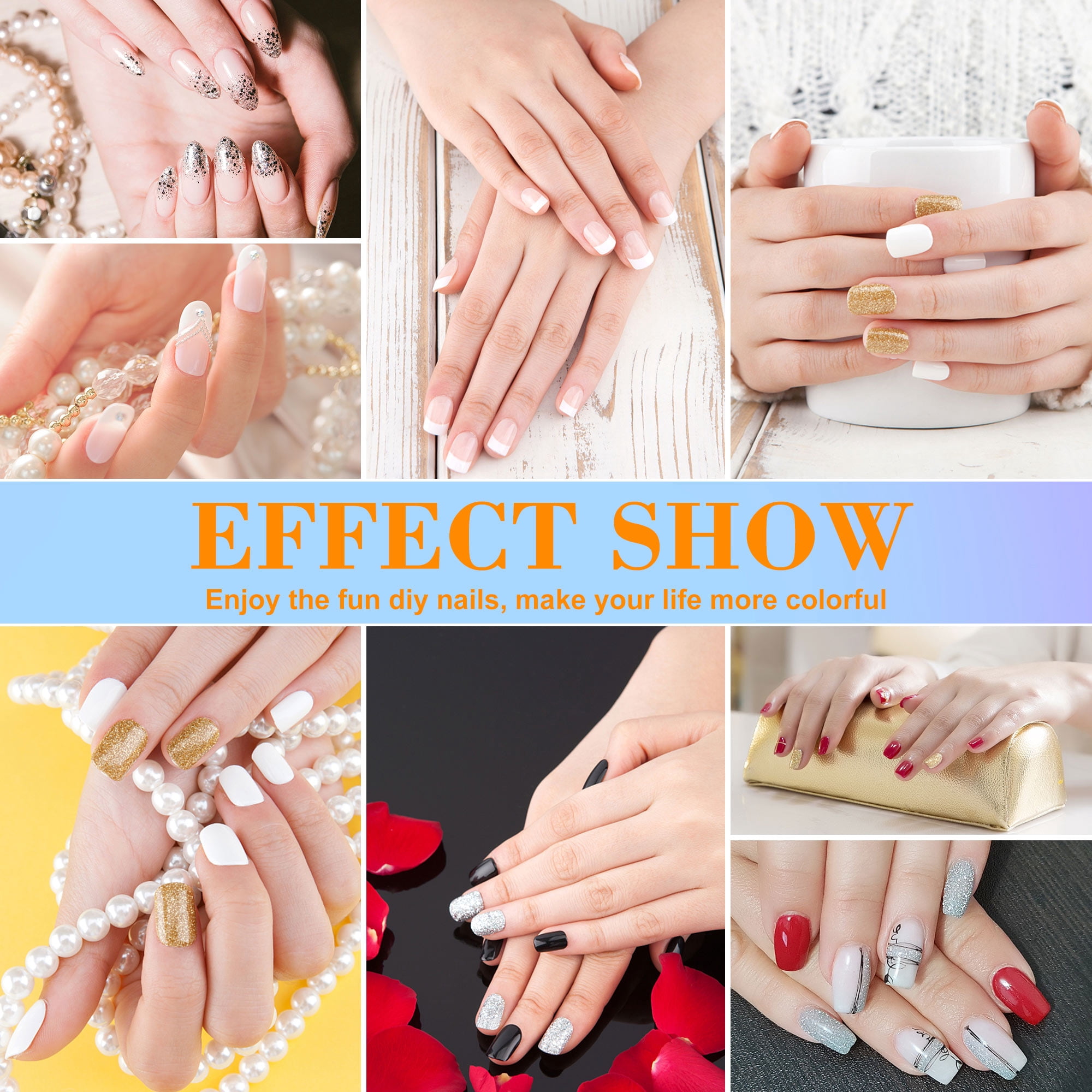 Acrylic Nail Kit - 12 Colors Glitter Acrylic Nail Powder Monomer Acrylic Nail Liquid Set Nail Tips Acrylic Powder Nail Decorations Nail Tools