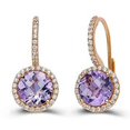 thumbnail image 3 of Lafonn Aria Sterling Silver Rose Gold Plated Amethyst Earrings, 3 of 5