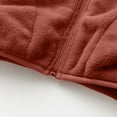 thumbnail image 4 of SERTG Boys Girls Big Kids Solid Color Fleece Jacket Long Sleeve Full Zip Hoodless Fall Winter Plush Velvet Casual Outerwear Everyday Top for Children 2-11 Years(Red,8-9 Years), 4 of 5