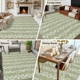 thumbnail image 5 of Sage Green Spring Leaves Area Rugs 5'x7', Small Throw Rugs for Laundry Room Playroom, Pastoral Botanical Striped Flowers Indoor Outdoor Rug Non-Slip Low Pile Carpet Runner Reversible Floor Mats, 5 of 8