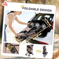 thumbnail image 4 of Foldable Pet Stroller for Dogs & Cats, Coffee Steel Frame Pram with Mesh Windows & Washable Cushion, 360° Wheels, Reflective Strips, Large Basket for Outdoor Walks & Travel, 4 of 7