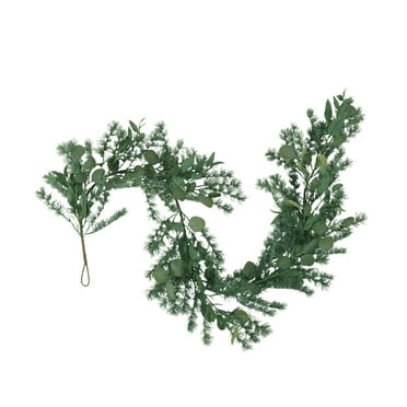 Noble House Sedlari Artificial Eucalyptus and Fir Garland, Green, 5.5 Foot