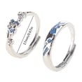 thumbnail image 3 of 2pcs Star Finger Rings Glow in the Darks Couple Rings Adjustable Open Rings Decoration Fashionable Accessories, 3 of 9