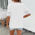 thumbnail image 4 of Womens T Shirts Short Sleeve Crewneck Shirt Hollow Out Tee Blouses Summer Tops for Women 2026 White XL, 4 of 4