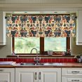 thumbnail image 3 of Yayeee Kitchen Curtains Tier Set of 2 Light Filtering 57"x36" Over Sink Window Panels, Red Geometric, 3 of 7
