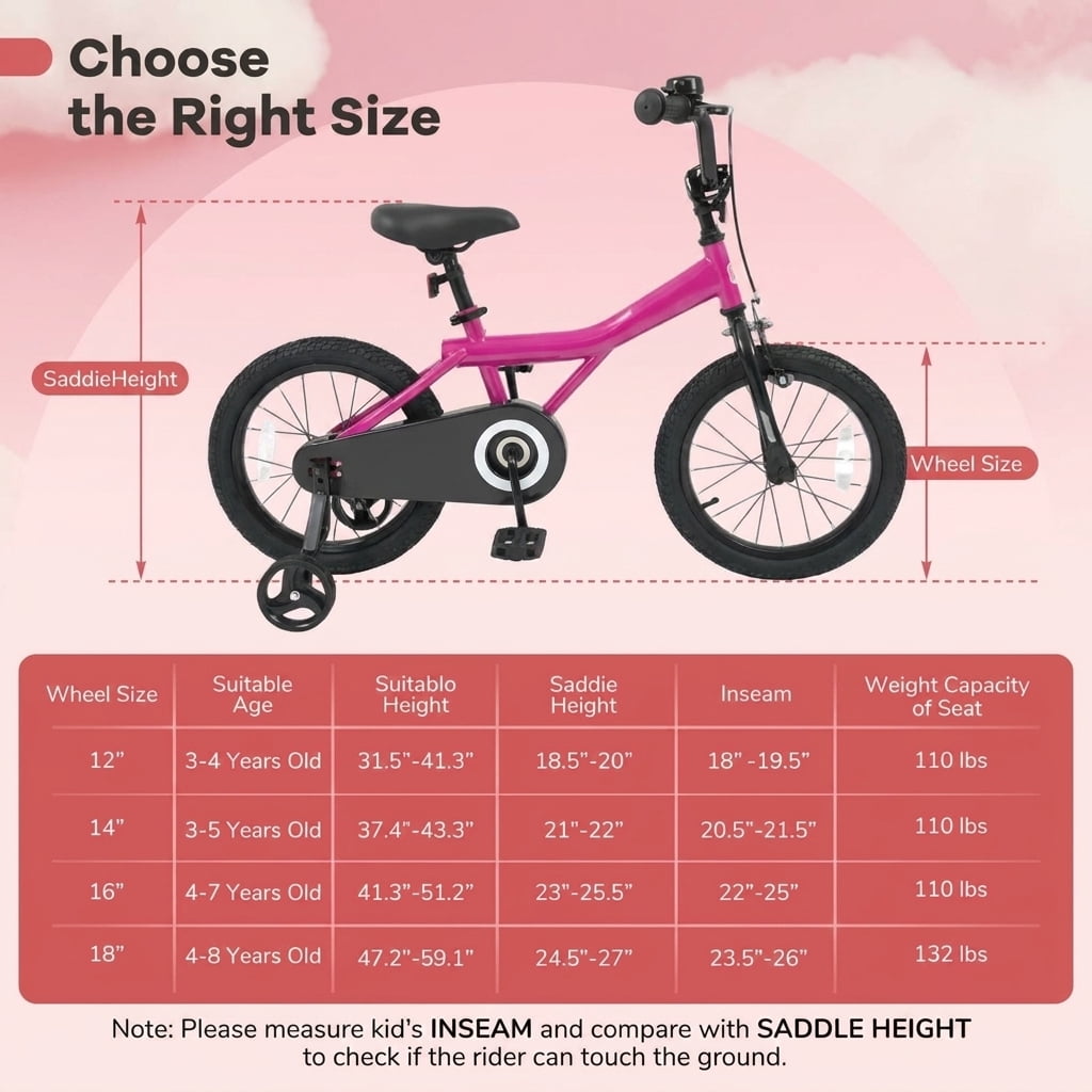 Redsmile Kids Bike 14 Inch with Removable Training Wheels for Boys Girls Ages 3-5, Beginner Bicycle with Adjustable Seat, Rubber Air Tires and Coaster Brake, 110 lb Capacity, Blue