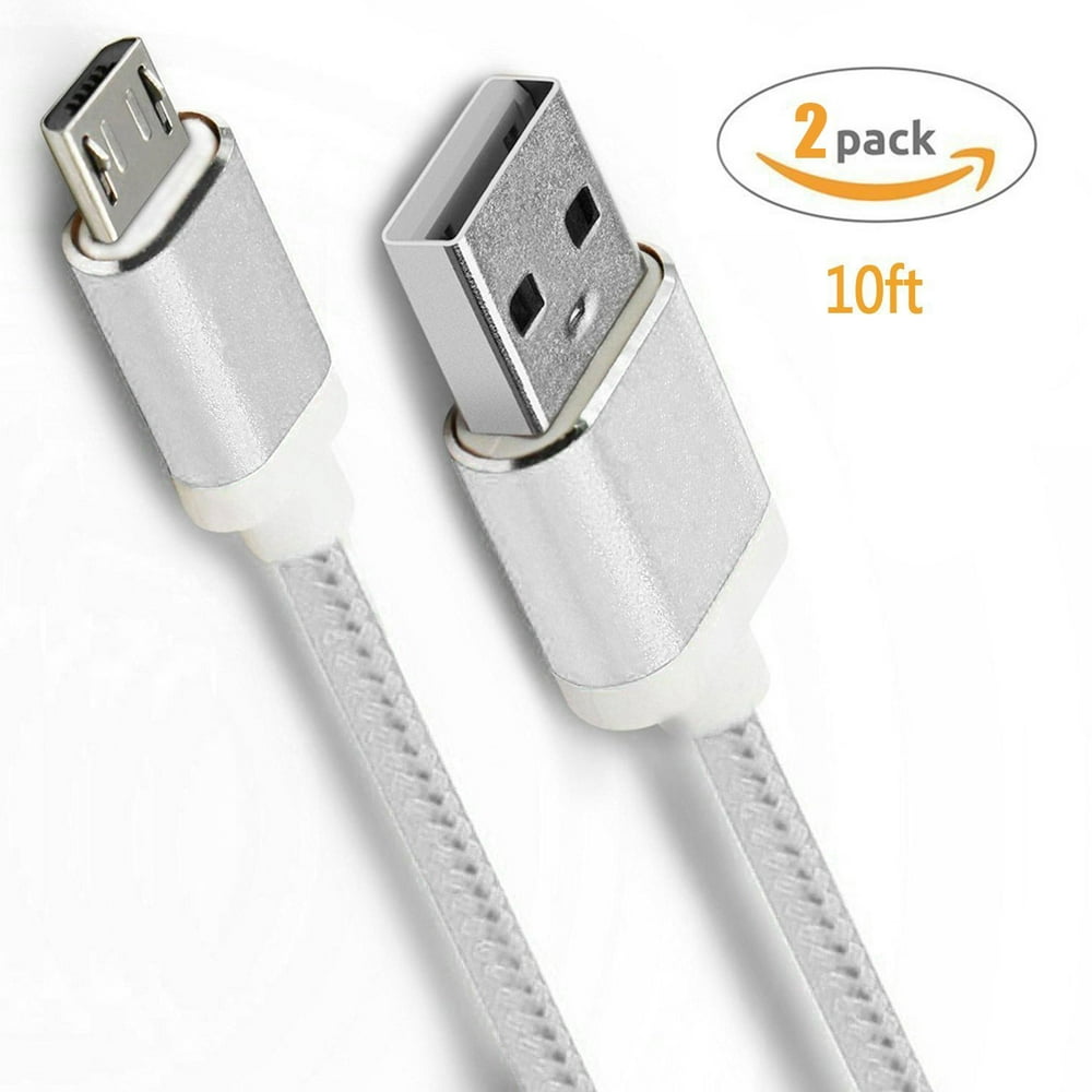 Micro USB Android Charger Cord [2pack 10ft] Fast Quick Charge Cable