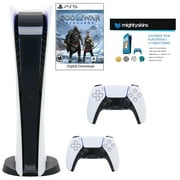 Sony PlayStation 5 Digital GOW Console with Extra White Dualsense Controller and Skins Voucher