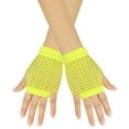 thumbnail image 3 of Short Fingerless Fishnet Gloves for Women Mesh Goth 80s Style Accessories, 3 of 5