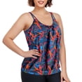 thumbnail image 6 of Ocean Blues Women's Plus Size Tankini Top Only Loose Fit Blouson Bathing Suit Top Size L, 6 of 8