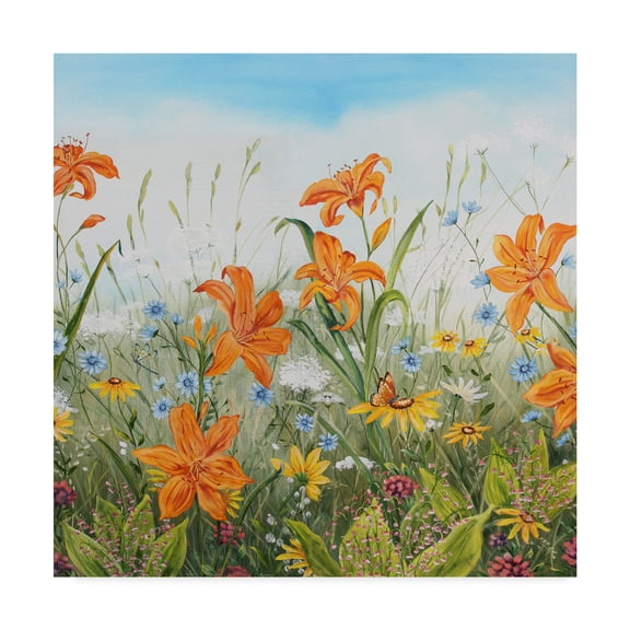 Trademark Fine Art 'Wildflowers Sky' Canvas Art by Jean Plout