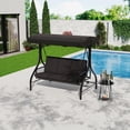 thumbnail image 1 of Patio Swing Chair – 3-Seat Outdoor – Adjustable Canopy & Reclining Backrest – Heavy Duty Metal Frame – Thick Removable Cushions – Weather-Resistant – Backyard, Garden, Porch & Poolside – 750 lb, 1 of 7