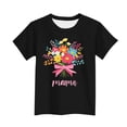 thumbnail image 4 of Zpanxa T-Shirts pour Tout-Petites Fille Imprimé Fête des Mères Col Rond Manches Courtes Haut Polyester Spandex 10-11 Ans, 4 of 5