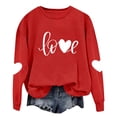 thumbnail image 7 of FDGIU Women's Valentine Pullover Sweatshirt, Cozy Heart Print Long Sleeve Top for Valentine's Day & Comfortable Trendy Style, 7 of 7