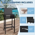 thumbnail image 2 of Patio Wicker Barstools with Cushions, Outdoor Wicker Bar Stools Set of 4, Outdoor Rattan Bar Height Stool Set Armless for Backyard, Poolside, 2 of 7