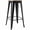 Bar Stool Black, variant on Backless Metal Barstool with Wood Square Seat - 24"H or 30"H