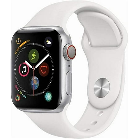 Apple Watch Series 4 (GPS) + Cellular 40mm Silver Aluminum Case with White Sport Band (Refurbished)