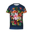 thumbnail image 4 of Wukai Summer Birds and Flowers Youth Unisex Short Sleeve T-Shirt for Boys, Girls, Teens, and Kids-Small, 4 of 7