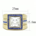 thumbnail image 2 of Mens Ring Gold Purple Accents Stainless Steel Ring with Top Grade Crystal in Clear, 2 of 7