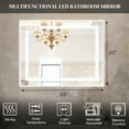 thumbnail image 5 of Ktaxon LED Bathroom Mirror, Wall Mirror Hanging Vanity Mirror with Lights, Dimmable Anti-Fog Mirror, Power-Off Memory, Horizontal & Vertical, Rectangle 28"x20" Silver, 5 of 9