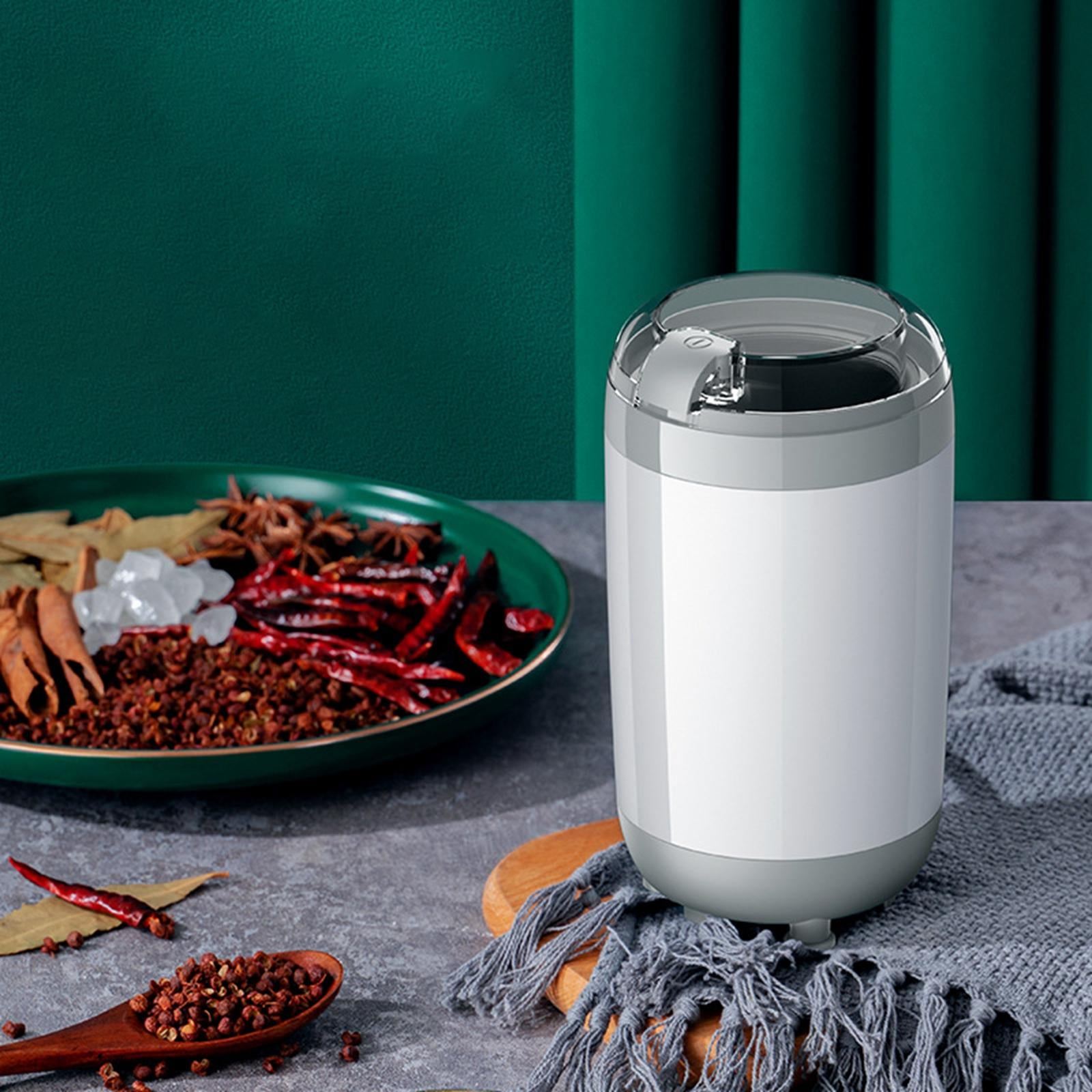 Nishiyuenyi Coffee Grinder Quick Grinding Electric Grinder Salt Grinder for Coffee Beans White
