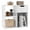 White, variant on Sunshen Cube Storage Organizer, Small Bookshelf with 2-Tier Open Shelves, Freestanding Cube Bookcase with Drawer and Closed Storage for Living Room,Badroom,Office (Rustic Brown)