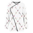 thumbnail image 5 of Ounisa Women's Open Front Cardigan Christmas Tree Snowman Snowflake Santa Claus Elkhorn Graphic Shirt with Pockets Long Sleeve Lightweight Coat, 5 of 7
