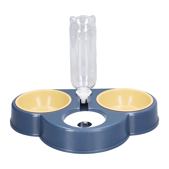 Comedero triple para perros y gatos, con elevación de 15 grados y botella de agua automática para cachorros, tipo B