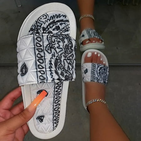 

MRULIC slippers for women Fashion Women s Casual Shoes Breathable Indoor Outdoor Leisure Slippers house slippers for women White + US:9.5-10