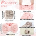 thumbnail image 2 of 4 Pcs Spa Headband Wrist Washband Scrunchies Cuffs for Washing Face, Towel Wristbands Hair Headband Face Wash Wristband for Women Girls Makeup Prevent Liquids from Spilling (Pink, Khaki), 2 of 5
