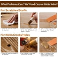 thumbnail image 3 of Wood Filler Sticks 16 Colors Wax Touch Up Pen Repair Crayons to Fix Scratches Scuffs Cracks Stains and Holes on Hardwood Floors Furniture Cabinets Tables Doors, 3 of 4