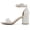 White, variant on Women's Cake Open Toe Ankle Strap Block Heel Sandals, Beige Python, 8
