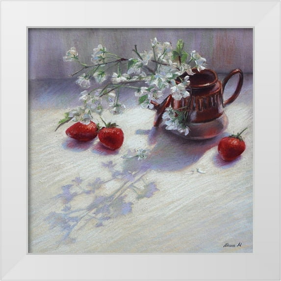 Yukish, Marina 20x20 White Modern Wood Framed Museum Art Print Titled - On the Windowsill