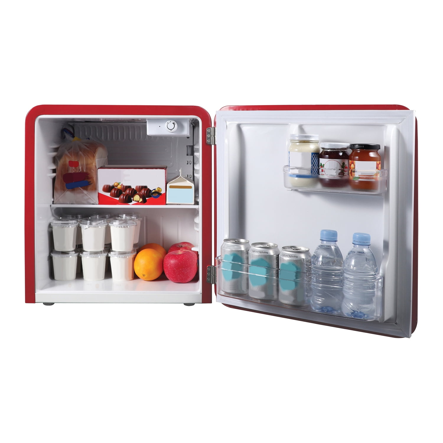 Magic Chef 0.7-cu. ft. 700-Watt Retro Countertop Microwave and 1.6-cu. ft. Energy-Star Certified Retro Mini Fridge Kit, Red