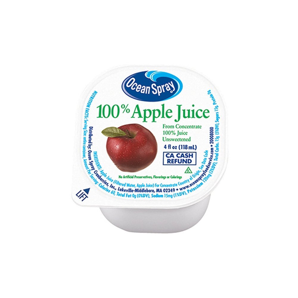 Ocean Spray Apple Juice, 4 oz, 48 Count