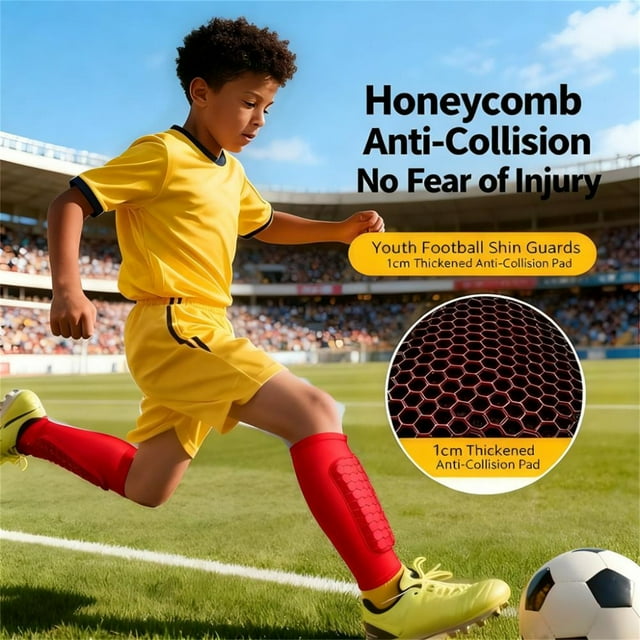 Youth Protective Knee Socks With Advanced Honeycomb Cushioning For Sports Training And Play