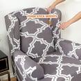 thumbnail image 5 of TOPCHANCES Wing Chair Slipcover Wingback Armchair Chair Slipcovers Sofa Covers 2-Piece Spandex Fabric Wing Back Wingback Armchair Chair Slipcovers, Gray, 5 of 10