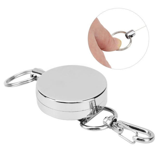 2 Pièces Porte Clé retractable en Métal Robuste avec Clip de