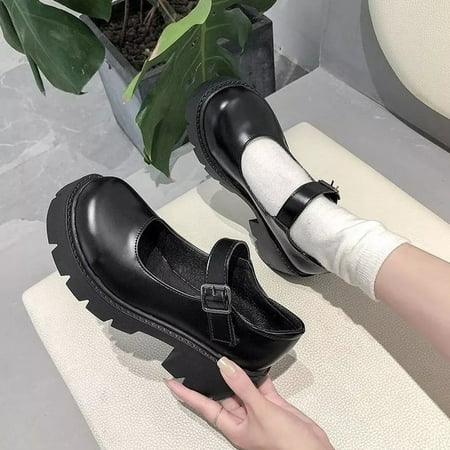 

Women Shoes 2022 New Girl Lolita Shoes JK Uniform Shoes PU Leather Heart Ankle with Maryzhen Shoes Cute Sexy Retro British Style