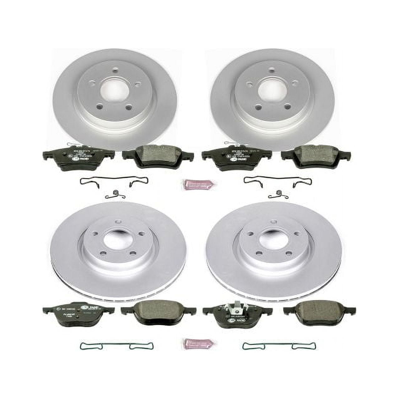 Power Stop Front and Rear Euro-Stop ECE-R90 Certified Brake Pad and Rotor Kit ESK4051